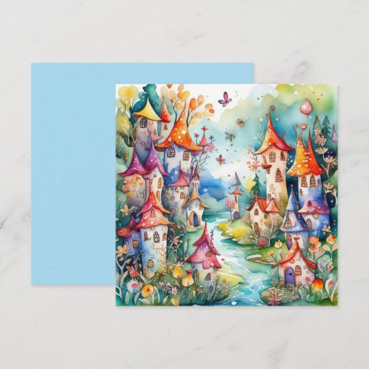 Fairyland Magic Castle Feiertagskarte (Vorne/Hinten)