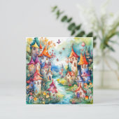 Fairyland Magic Castle Feiertagskarte (Stehend Vorderseite)