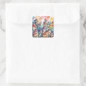 Fairyland Magic Castle Quadratischer Aufkleber (Tasche)