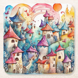 Fairyland Magic Castle Rechteckiger Pappuntersetzer