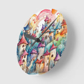 Fairyland Magic Castle Runde Wanduhr (Winkel)