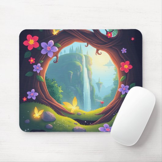 Fairyland Waterfall Mouse Pad Mousepad (Mit Mouse)