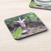 Fairyslipper Orchid-Blume Getränkeuntersetzer (Linke Seite)