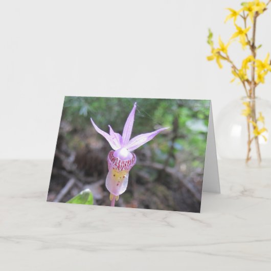 Fairyslipper Orchid-Blume Karte (Gelbe Blume)