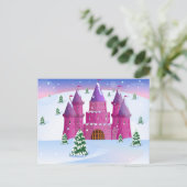 Fairytail Burg Winterschnee Postkarte (Stehend Vorderseite)