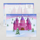 Fairytail Burg Winterschnee Postkarte (Vorne/Hinten)