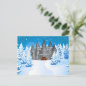 Fairytail Burg Winterschnee Postkarte (Stehend Vorderseite)
