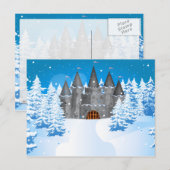 Fairytail Burg Winterschnee Postkarte (Vorne/Hinten)