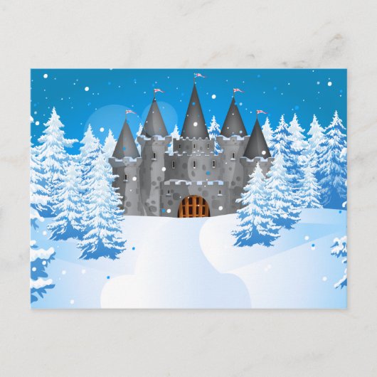 Fairytail Burg Winterschnee Postkarte (Vorderseite)
