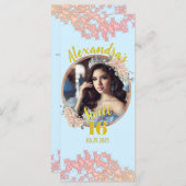 Fairytale 16 . Geburtstag Princess Foto Menükarte (Vorne/Hinten)