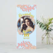 Fairytale 16 . Geburtstag Princess Foto Menükarte (Stehend Vorderseite)