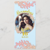 Fairytale 16 . Geburtstag Princess Foto Menükarte (Vorderseite)