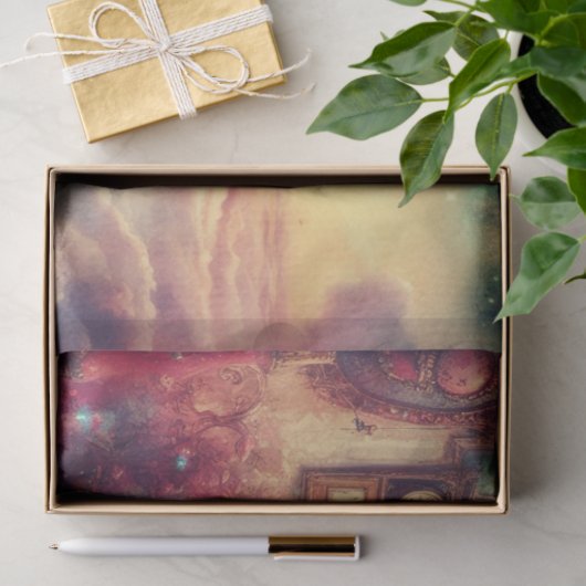 Fairytale Alice In Wonderland Castle Decoupage Seidenpapier (Geschenk)