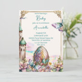 Fairytale Baby Dragon Egg Einladung (Stehend Vorderseite)