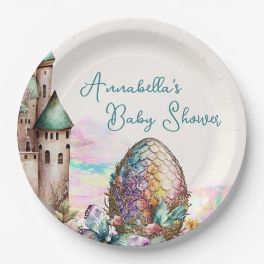 Fairytale Baby Dragon Egg Pappteller (Vorderseite)