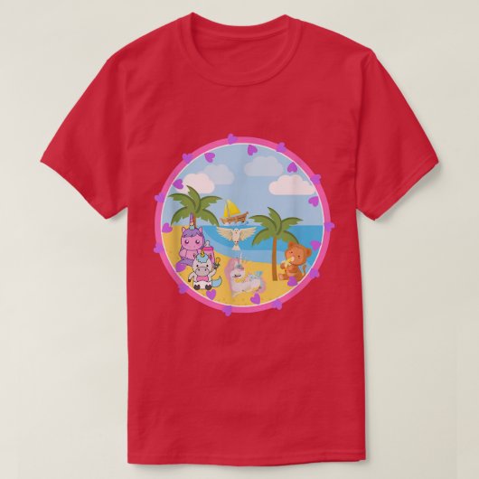 Fairytale Beach Szene T-Shirt (Design vorne)