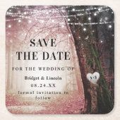Fairytale Bezaubernde Rose Rosa Save the Date Rechteckiger Pappuntersetzer (Vorderseite)