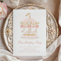 Fairytale Blush Pink Girl Karussell Geburtstagspar