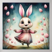 Fairytale Bunny Girl Niedliches Kinderposter Poster (Vorne)