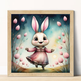 Fairytale Bunny Girl Niedliches Kinderposter Poster