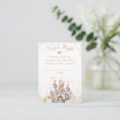 Fairytale Burg Blush Goldene Dusche Windschutzsche Begleitkarte (Stehend Vorderseite)