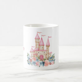 Fairytale Burg Fantasy Monogram Name Floral Kinder Kaffeetasse