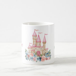 Fairytale Burg Fantasy Monogram Name Floral Kinder Kaffeetasse