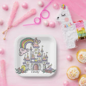 Fairytale Burg Individuelle Name Princess Pappteller (Party)