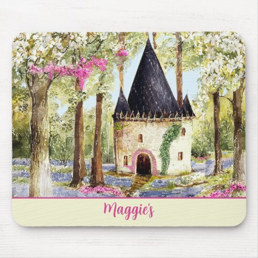 Fairytale Burg Mit Monogramm Mousepad (Vorne)