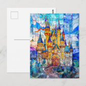 Fairytale Burg mit vielen Türmen Postkarte (Vorne/Hinten)