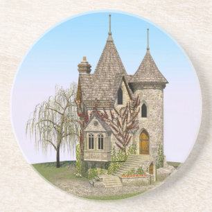Fairytale Burg Perfekt zum Geburtstag und Fantasy- Sandstein Untersetzer