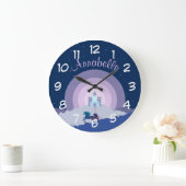 Fairytale Burg und Unicorn Personalisiert Große Wanduhr (Zuhause)