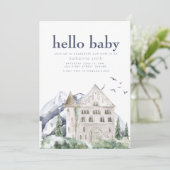 Fairytale Castle Fantasy Baby Dusche Einladung (Stehend Vorderseite)