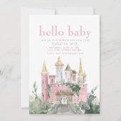 Fairytale Castle Fantasy Baby Dusche Einladung (Vorderseite)