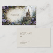 Fairytale Castle Purple Blue Floral Mountain Visitenkarte (Vorne/Hinten)
