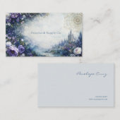 Fairytale Castle Purple Floral Gold Compass Visitenkarte (Vorne/Hinten)