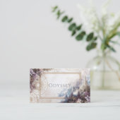 Fairytale Castle Purple Floral Gold Compass Visitenkarte (Stehend Vorderseite)