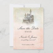 Fairytale Castle Storybook Save the Date Karte (Vorderseite)