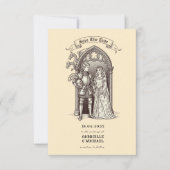 Fairytale Couple Gothic Arch Medieval Wedding Save The Date (Vorderseite)