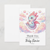 Fairytale Dragon Baby Dusche Dankeskarte (Vorne/Hinten)
