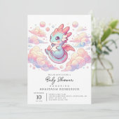 Fairytale Dragon Baby Dusche Einladung (Stehend Vorderseite)