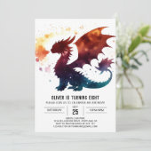 Fairytale Dragon Birthday Digital Einladung (Stehend Vorderseite)