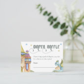 Fairytale Dragon Diaper Raffle Baby Dusche Begleitkarte (Stehend Vorderseite)