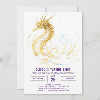 Fairytale Dragon Party Geburtstag Einladung