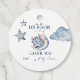 Fairytale Dreamy Blue Dragon Baby Dusche Geschenkanhänger