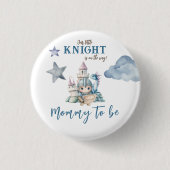 Fairytale Dreamy Dragon Blue Knight Baby Dusche Button (Vorderseite)