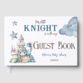 Fairytale Dreamy Dragon Blue Knight Baby Dusche Gästebuch (Vorderseite)
