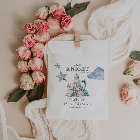 Fairytale Dreamy Dragon Blue Knight Baby Dusche Geschenktütchen