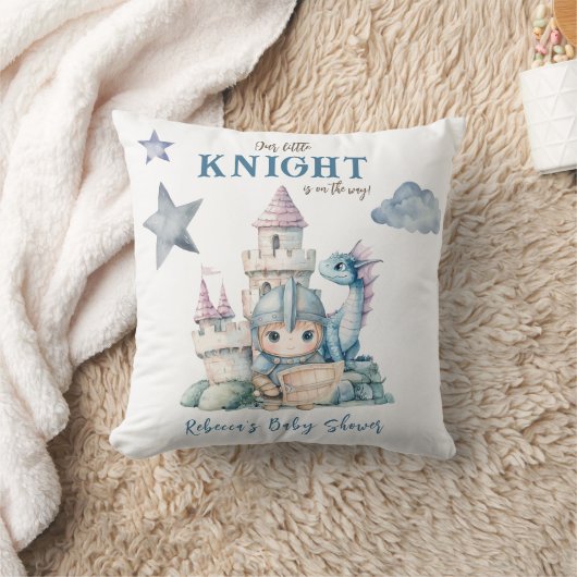Fairytale Dreamy Dragon Blue Knight Baby Dusche Kissen (Decke)