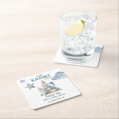 Fairytale Dreamy Dragon Blue Knight Baby Dusche Rechteckiger Pappuntersetzer (Vor Ort)